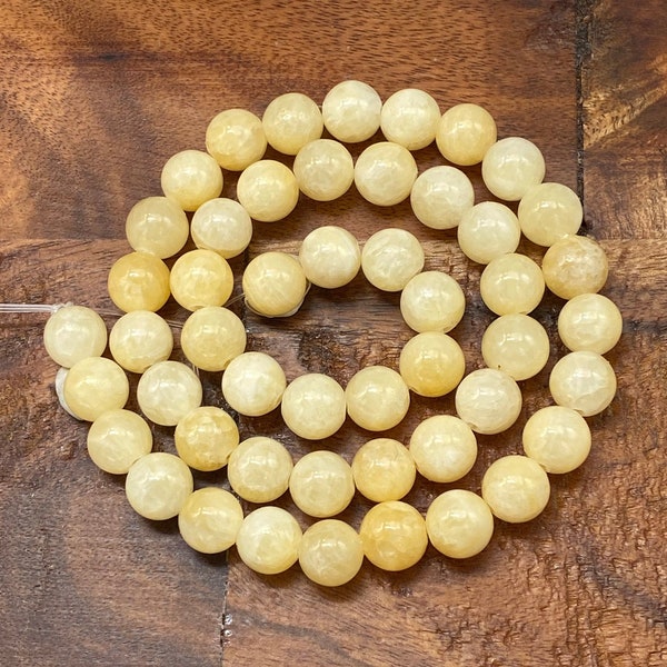 Marvelous Natural 3A Yellow "Honey" Jade Gemstone Beads for Jewelry/Craft Making, Round: 4mm, 6mm, 8mm, 10mm