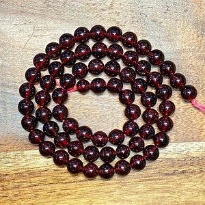 Beautifully Natural 3A Wine Red Garnet Gemstone Beads for Jewelry/Craft Making, Round: 4mm, 5mm, 6mm, 8mm, 10mm