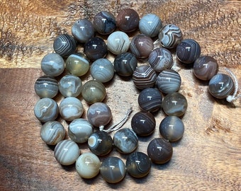 Botswana Agate: Precious Natural Stone/Gemstone Beads for Jewelry/Craft Making, Round; 4mm, 6mm, 8mm, 10mm