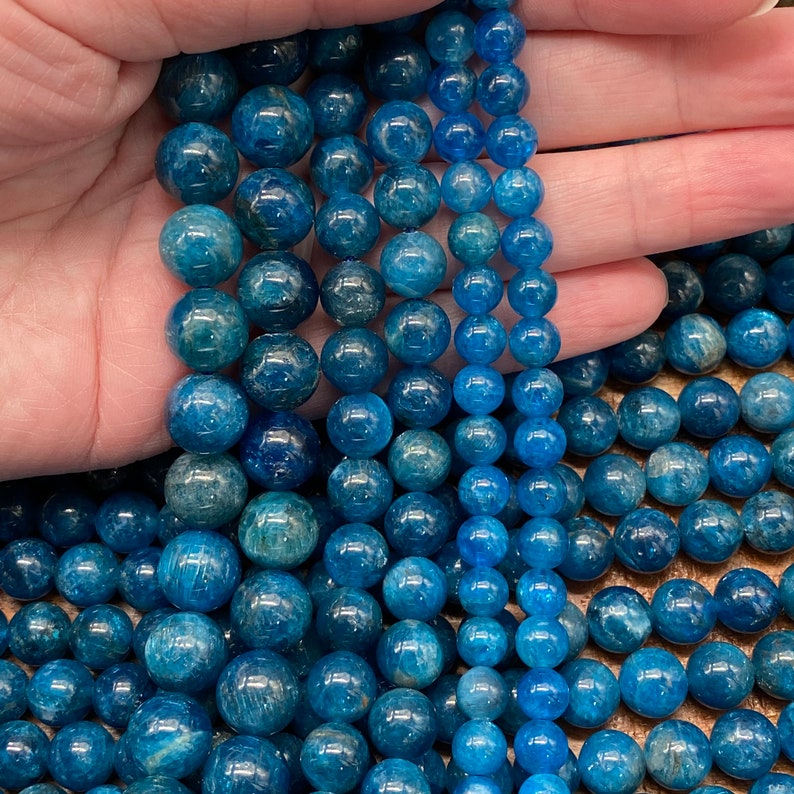 Incredible 5A Quality Natural Apatite Gemstone Beads for Jewelry/Craft Making, Round: 6mm, 8mm, 10mm image 10