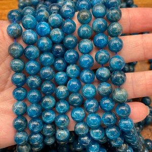 Incredible 5A Quality Natural Apatite Gemstone Beads for Jewelry/Craft Making, Round: 6mm, 8mm, 10mm image 2