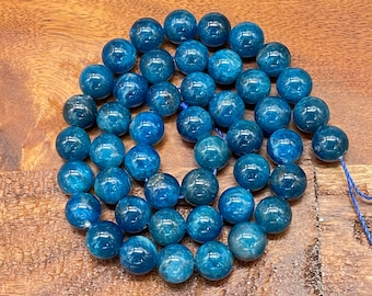 Incroyables perles d'apatite naturelle de qualité 5A pour la fabrication de bijoux/artisanat, Rond : 6 mm, 8 mm, 10 mm