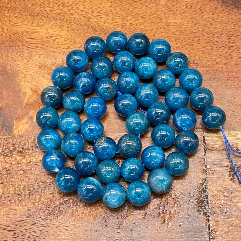 Incredible 5A Quality Natural Apatite Gemstone Beads for Jewelry/Craft Making, Round: 6mm, 8mm, 10mm image 1