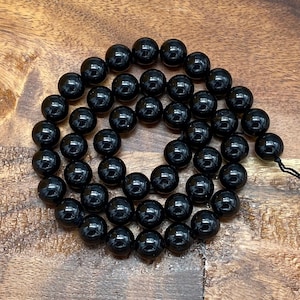 5A Black Tourmaline: Grand Genuine Natural Stone/Gemstone Beads for Jewelry/Craft Making, Round; 4mm, 6mm, 8mm, 10mm