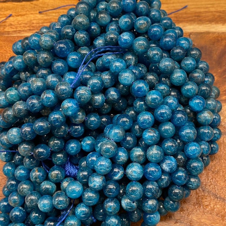 Incredible 5A Quality Natural Apatite Gemstone Beads for Jewelry/Craft Making, Round: 6mm, 8mm, 10mm image 4