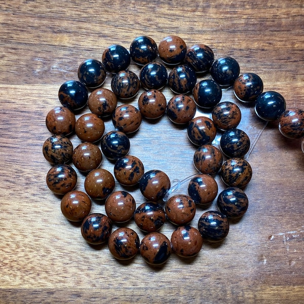 Impressive Natural Mahogany Obsidian Beads for Jewelry/Craft Making, Round: 4mm-10mm