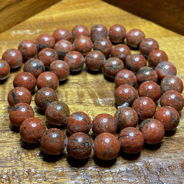 Stunning Natural Red/Brown Poppy Jasper Beads for Jewelry/Craft Making, Round 8mm (44-48 pieces)