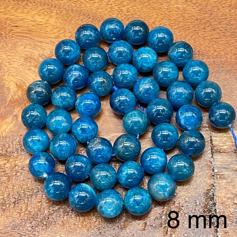 Incredible 5A Quality Natural Apatite Gemstone Beads for Jewelry/Craft Making, Round: 6mm, 8mm, 10mm 8mm