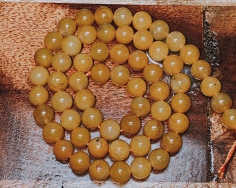 Beeswax Jade: Awesome Natural Stone/Gemstone Beads for Jewelry/Craft Making, Round; 6mm, 8mm