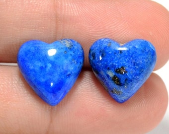 Sublime Natural 13.14 Carat Lapis Lazuli Cabochon Pair