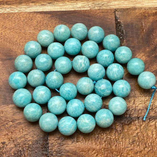 Excellent Quality Natural Russian Amazonite Gemstone Beads for Jewelry/Craft Making, Round: 6mm, 8mm, 10mm