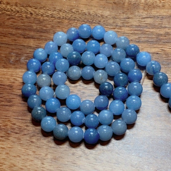 Natural Blissfully Blue Aventurine Beads for Jewelry/Craft Making, Round: 4mm-10mm