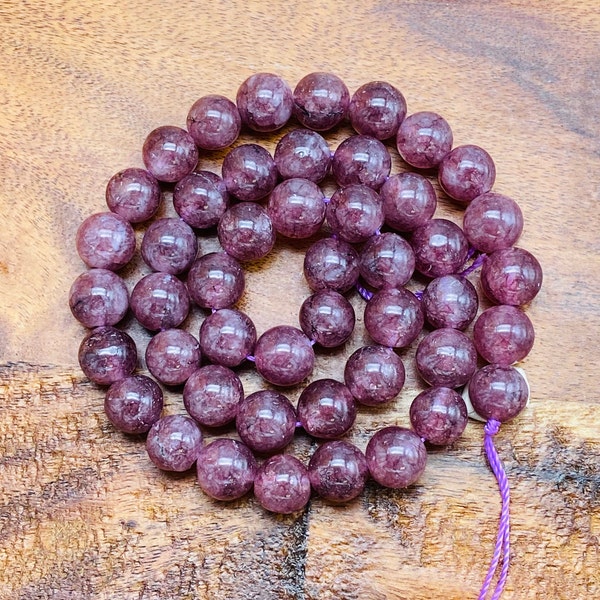 Premium Natural Lepidolite Gemstone Beads for Jewelry/Craft Making, Round: 4mm, 6mm, 8mm, 10mm