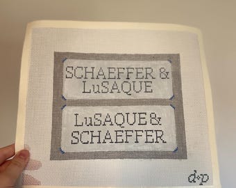 Hacks Inspired Schaeffer & LuSaque | Ręcznie malowane płótno do haftu krzyżykowego, 14 oczek