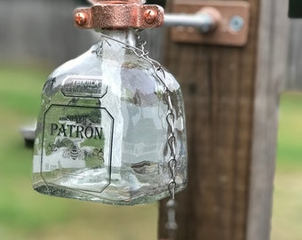 Up cycled mounted Tiki Torch genuine Patron bottle