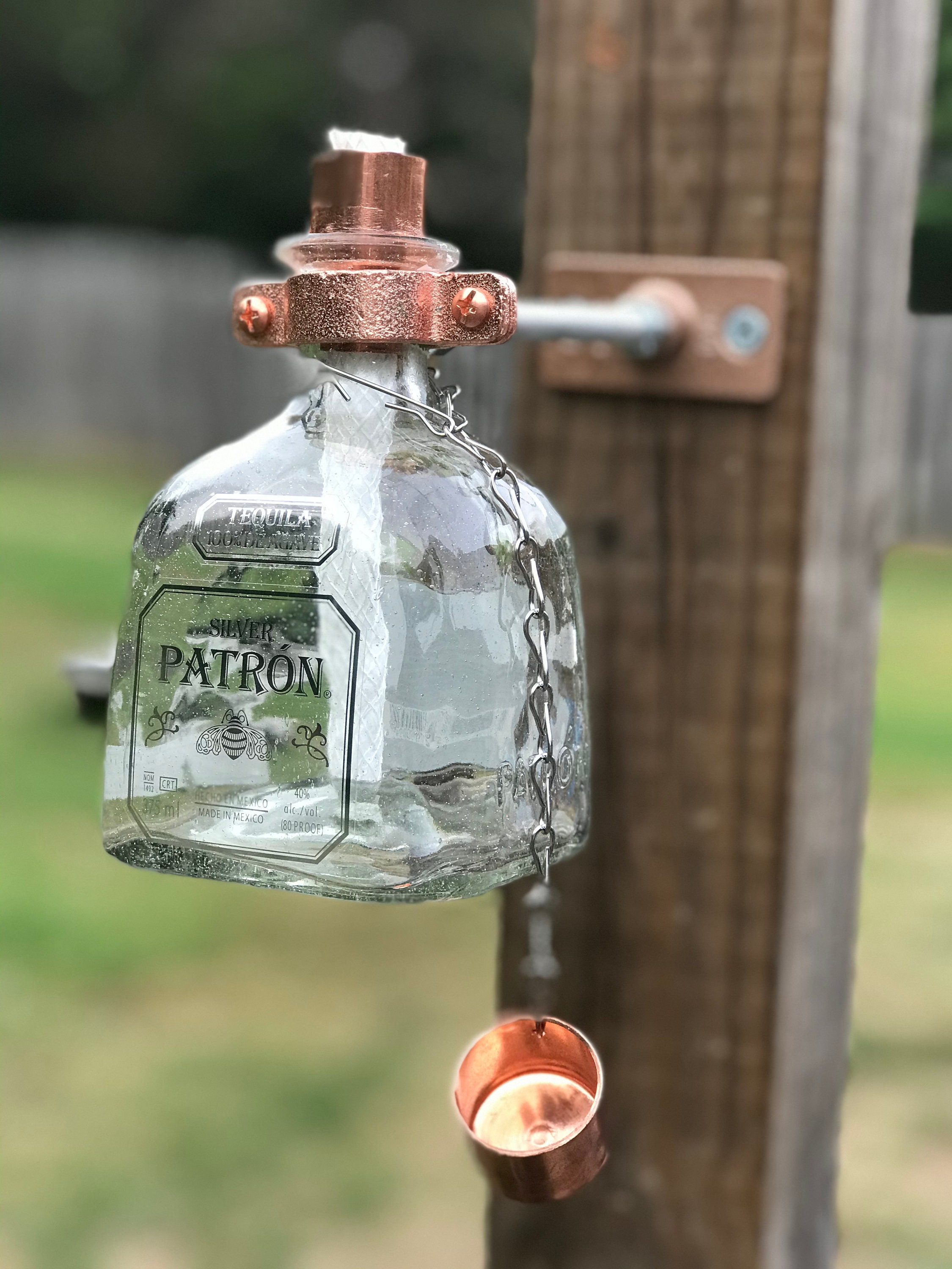 Up Cycled Mounted Tiki Torch Genuine Patron Bottle - Etsy