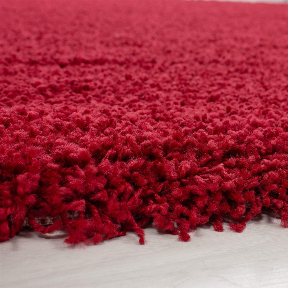 TRIDNT Ruby Red Shaggy Collection Area Rug Soft Pile 5cm Etsy