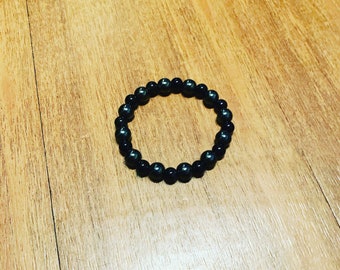 Protection bracelet obsidian and hematite