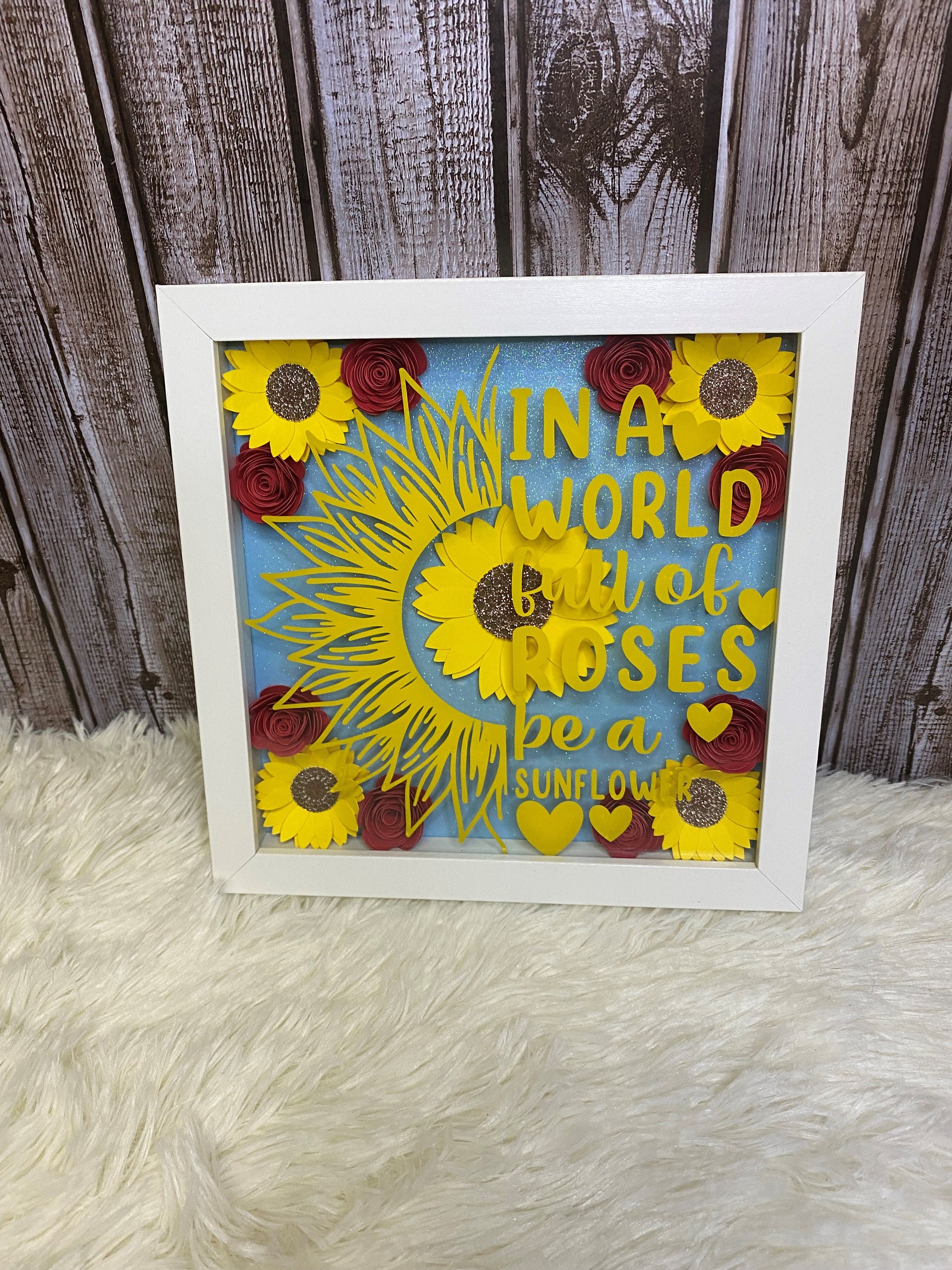 Be a Sunflower Shadow Box Etsy