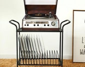 Black Metal Record Player Stand