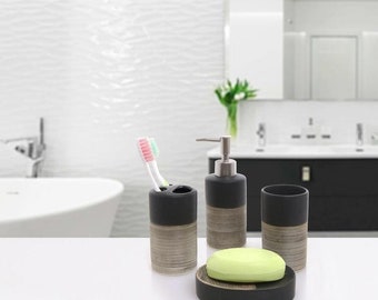 Pottery Bathroom Set Etsy