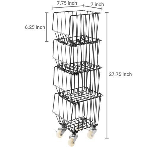 Stackable Rolling Storage Bins With Wheels Set of 4 Etsy