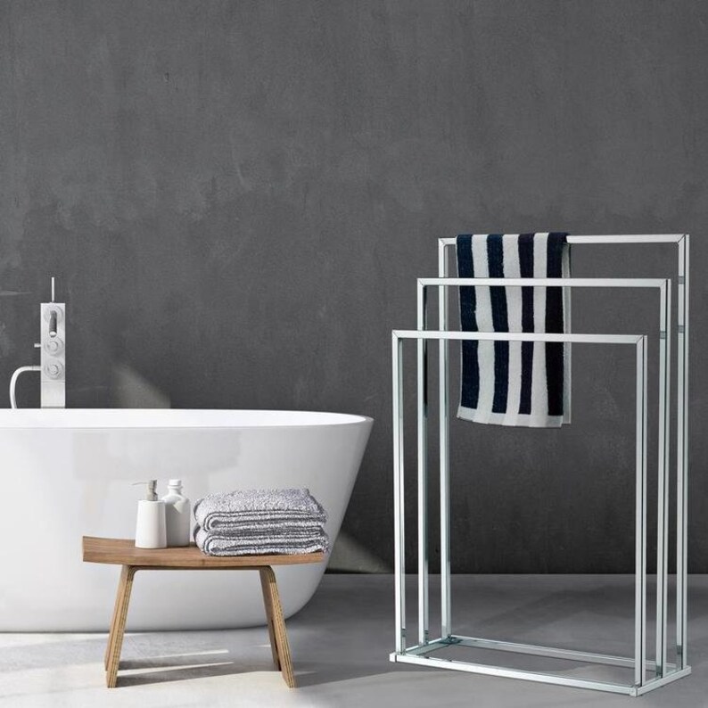 Towel Holder Chrome Plated Freestanding Towel Rack Etsy