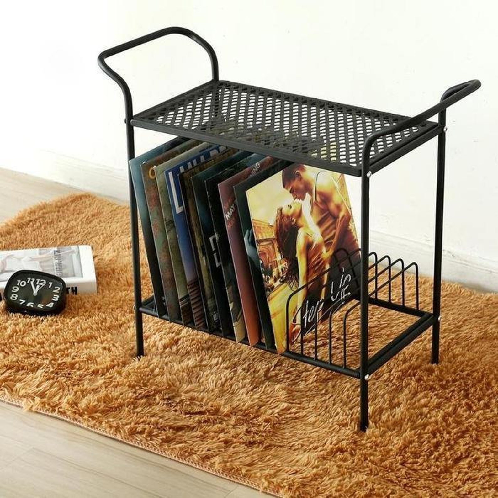 Black Metal Record Player Stand Fits Victrola as Vinyl Etsy