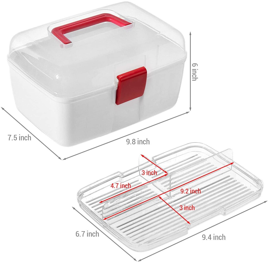 Clear Top First Aid Kit Portable Storage With Removable Tray Etsy