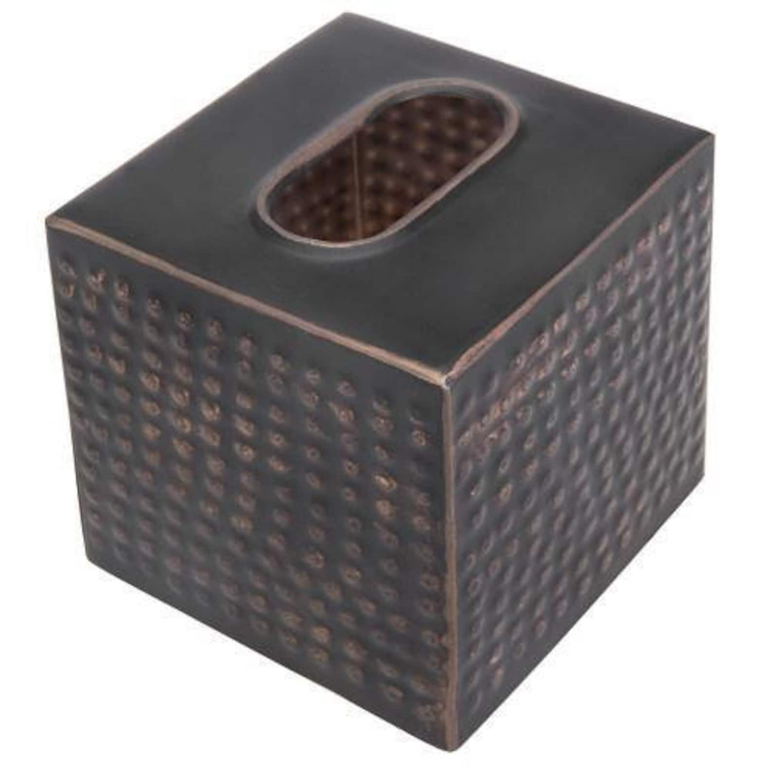 Vintage Hammered Bronze Metal Tissue Box Cover Tissue Box Etsy
