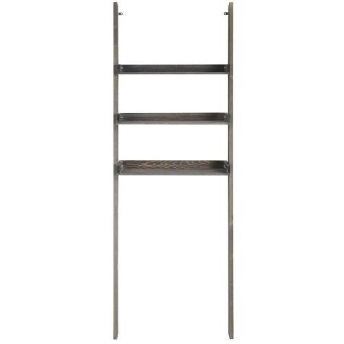 Gray Wood Overthetoilet Ladder Shelf Etsy