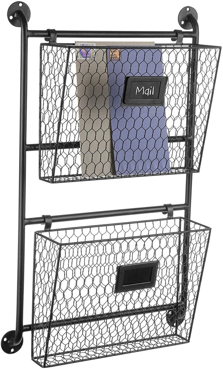 Hanging Wall File and Folder Organizer Rack with 2 Removable Etsy