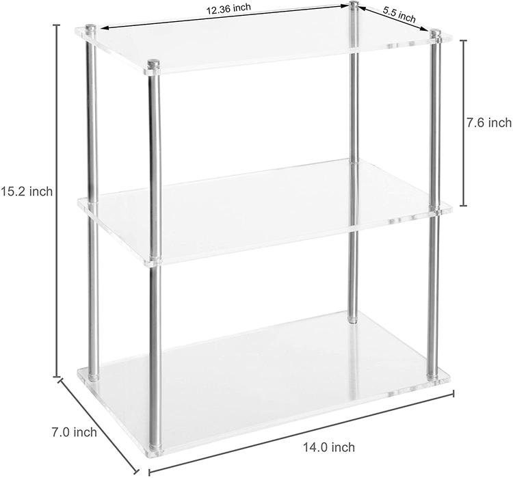 Clear Acrylic Tabletop Display Shelves With Stainless Steel Etsy