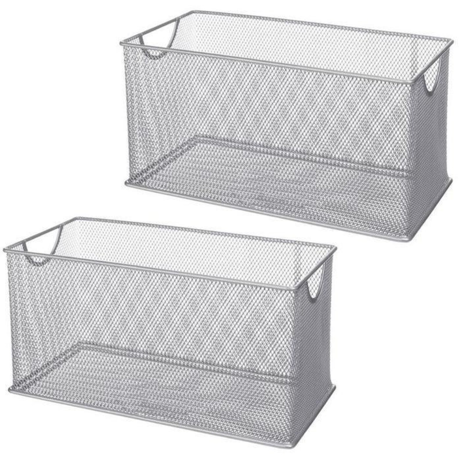 Silver Mesh Metal Open CD Storage Bins Set of 2 Etsy