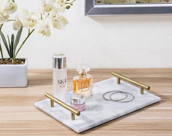 Marble Tray With Handles, Marble Vanity Tray With Handles
