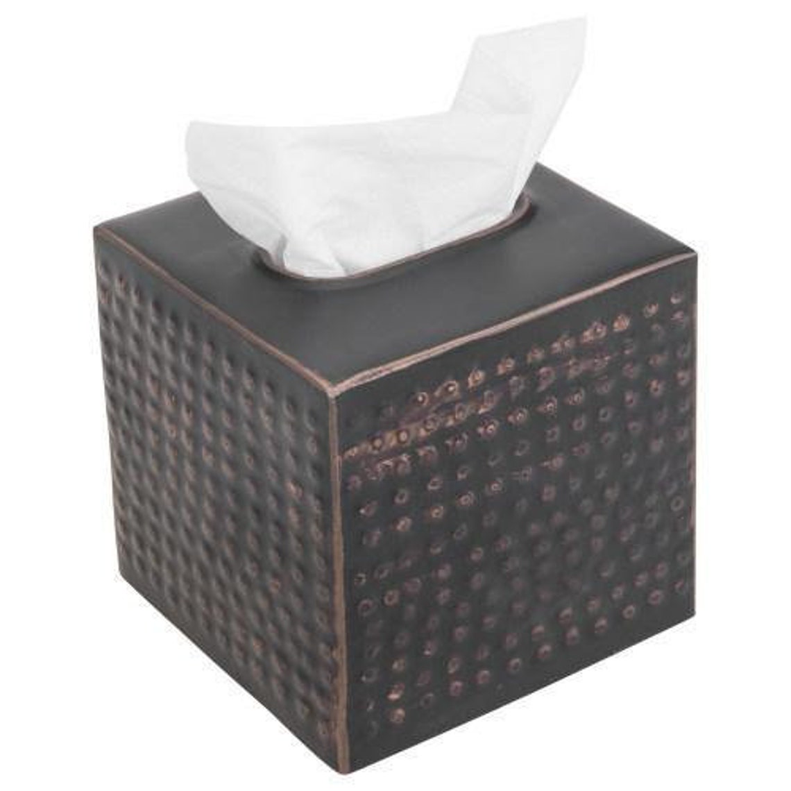 Vintage Hammered Bronze Metal Tissue Box Cover Tissue Box Etsy