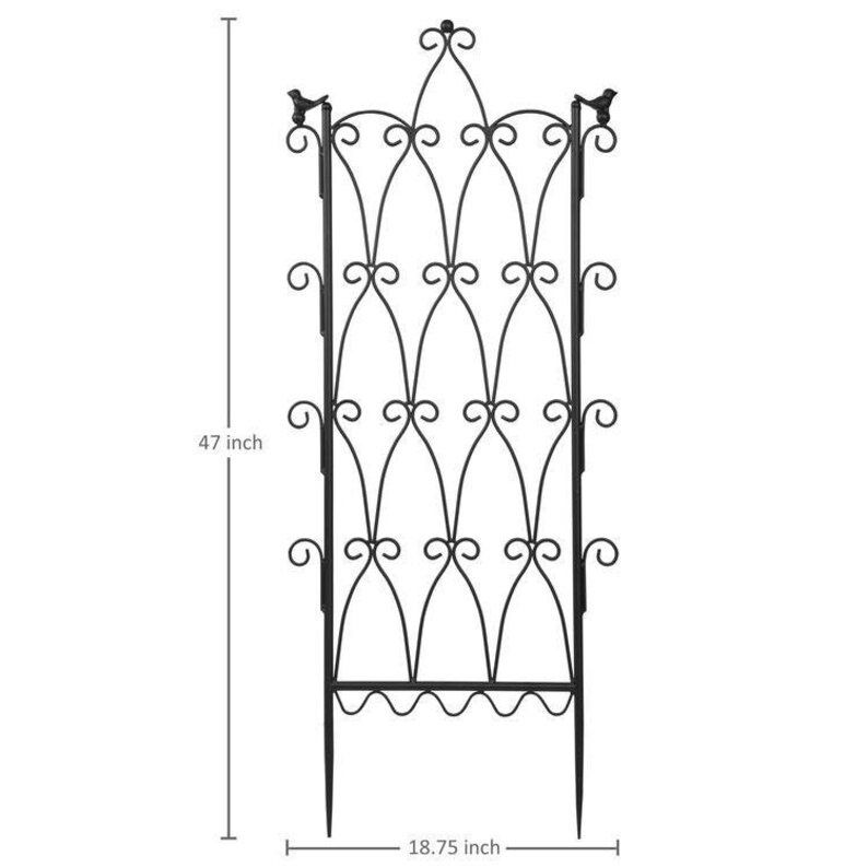 Black Metal Trellis for Climbing Plants With Antique Scroll Etsy