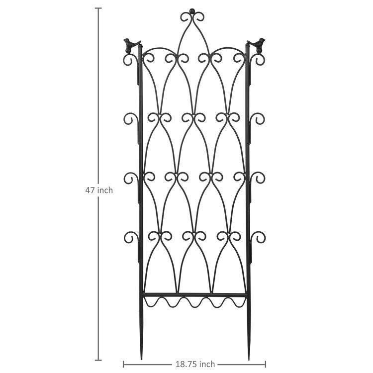 Black Metal Trellis for Climbing Plants With Antique Scroll | Etsy