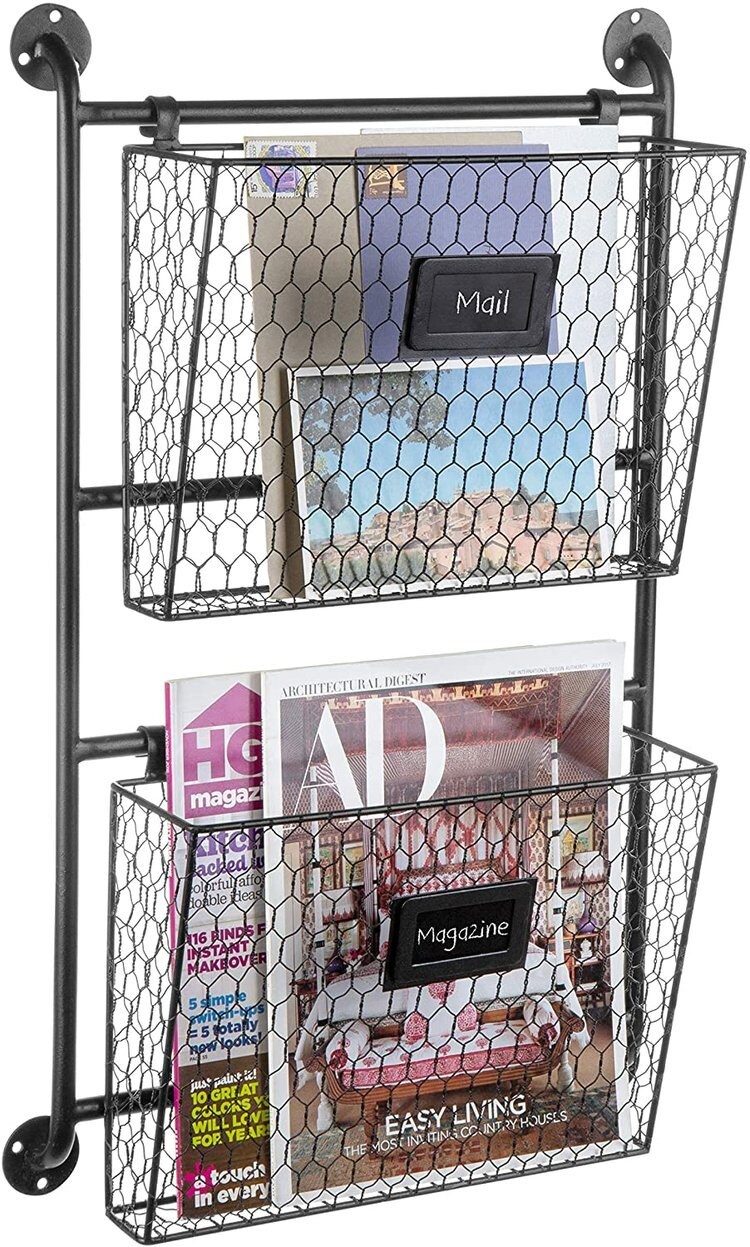 Hanging Wall File and Folder Organizer Rack with 2 Removable Etsy