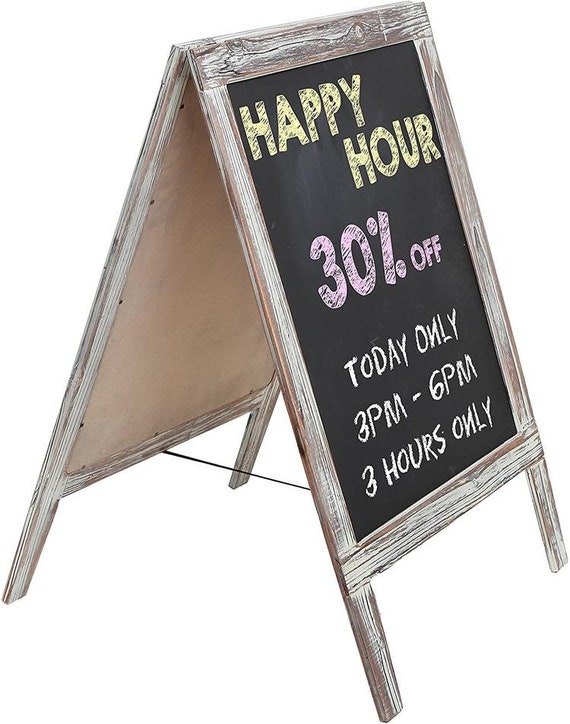MyGift Tabletop Dual-Sided Chalkboard Sign with Rose Gold-Tone Metal & Wood Stand MyGift Tabletop Dual-Sided Chalkboard Sign with Rose Gold-Tone Metal & Wood Stand