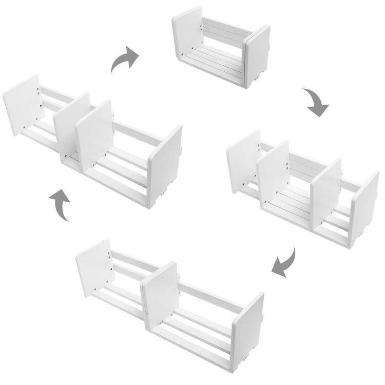 Expandable White Wood Desktop Bookshelf Bookend for Desk Etsy