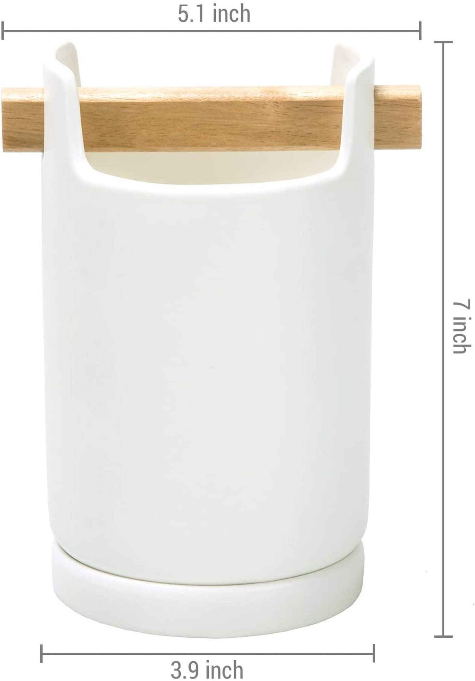 Modern White Ceramic Utensil Crock Cutlery Caddy with Etsy