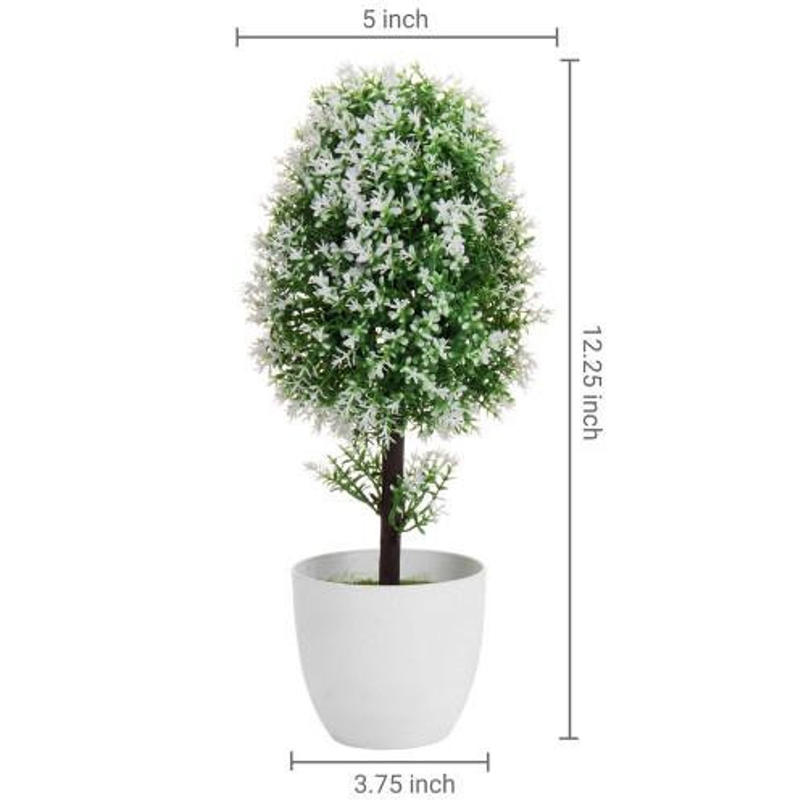 Artificial Topiary Trees in White Planter Pots Set of 2 Etsy