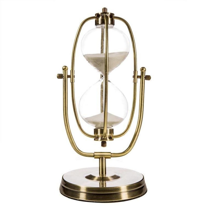 Classic Brass-Tone Rotating Hourglass | Etsy