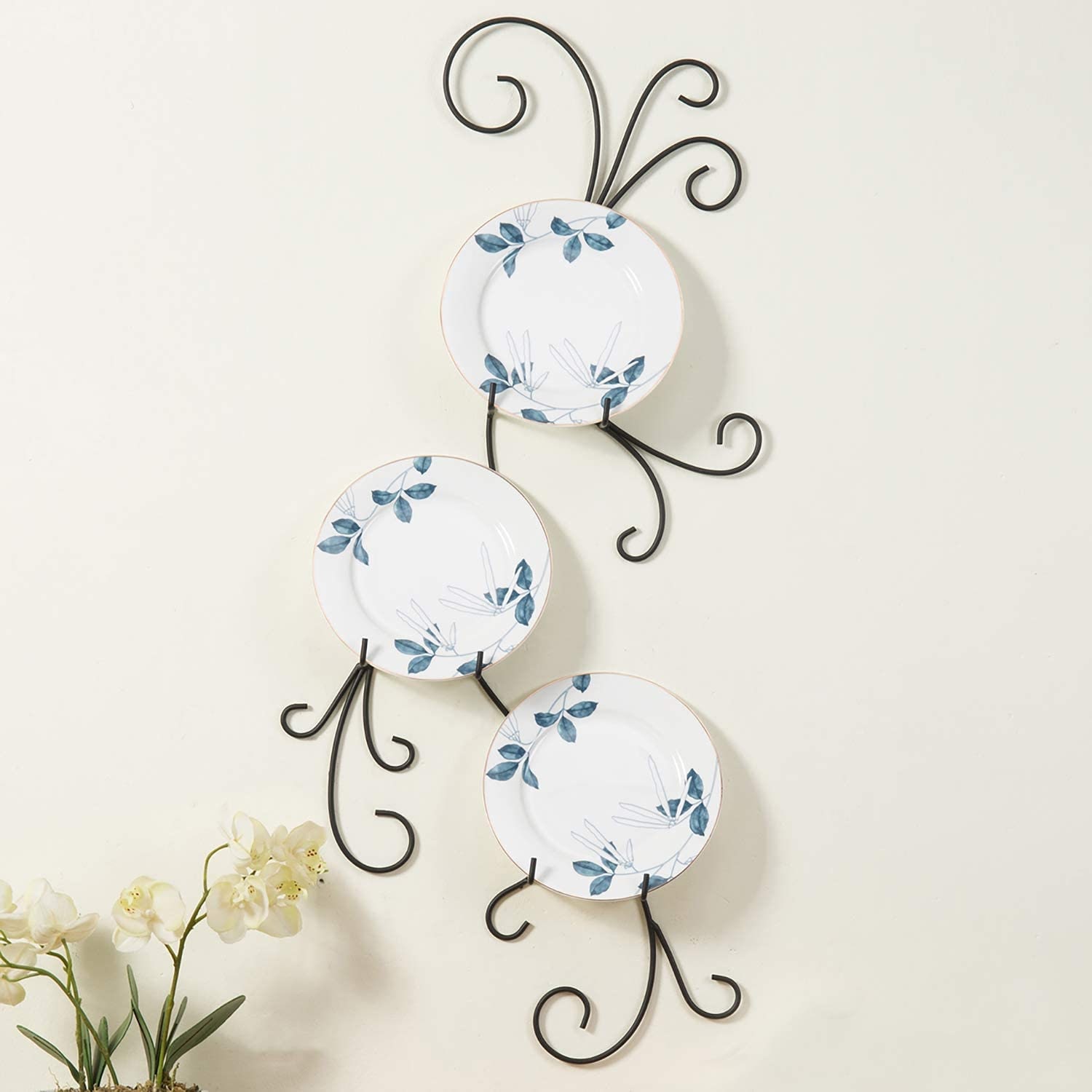 3-Tier Decorative Black Metal Scrollwork Wall Mount Plate | Etsy