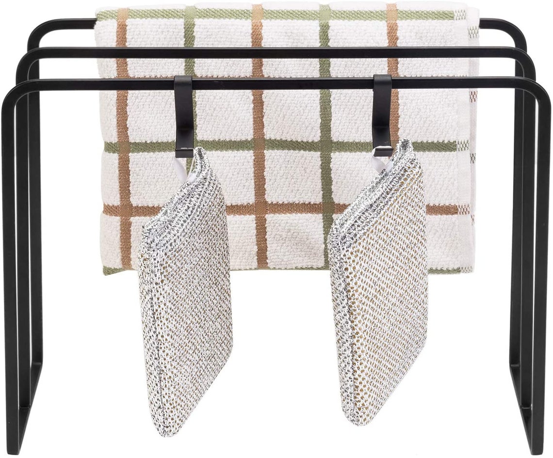 Dualbar Kitchen Countertop Dishcloth Drying Rack With 2 Etsy