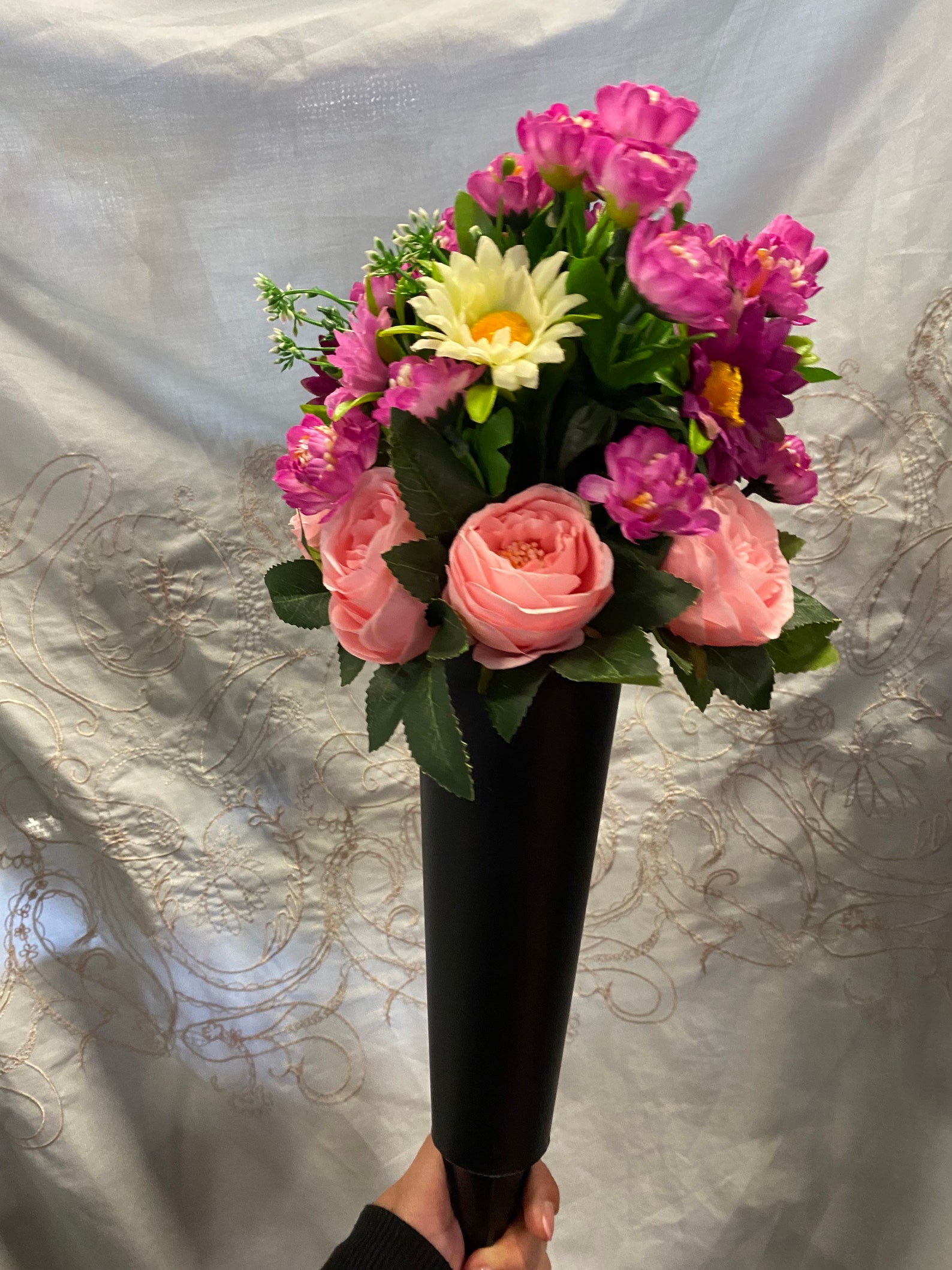 Floral Grave Spike Vase Memorial Etsy