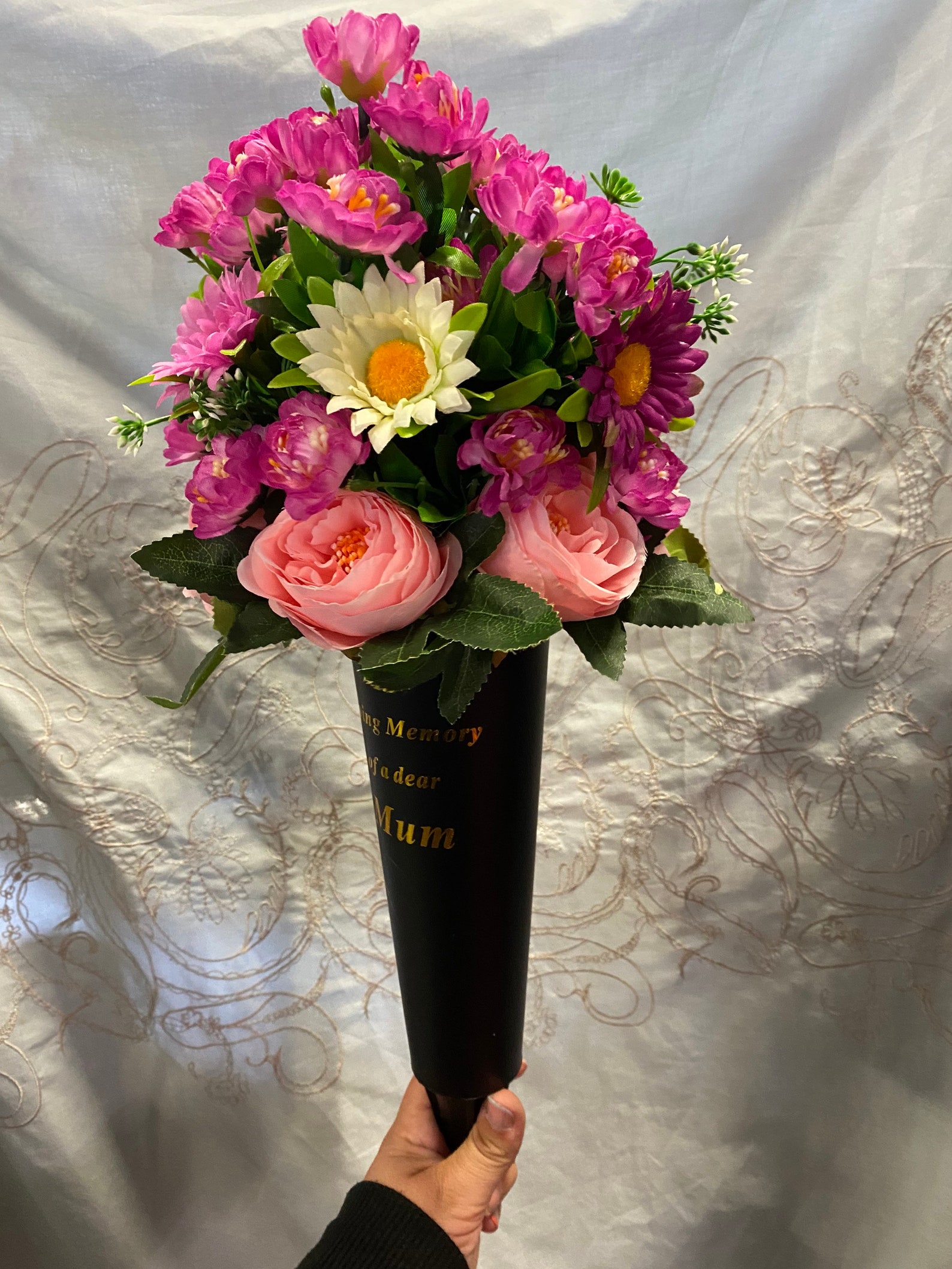 Floral Grave Spike Vase Memorial Etsy