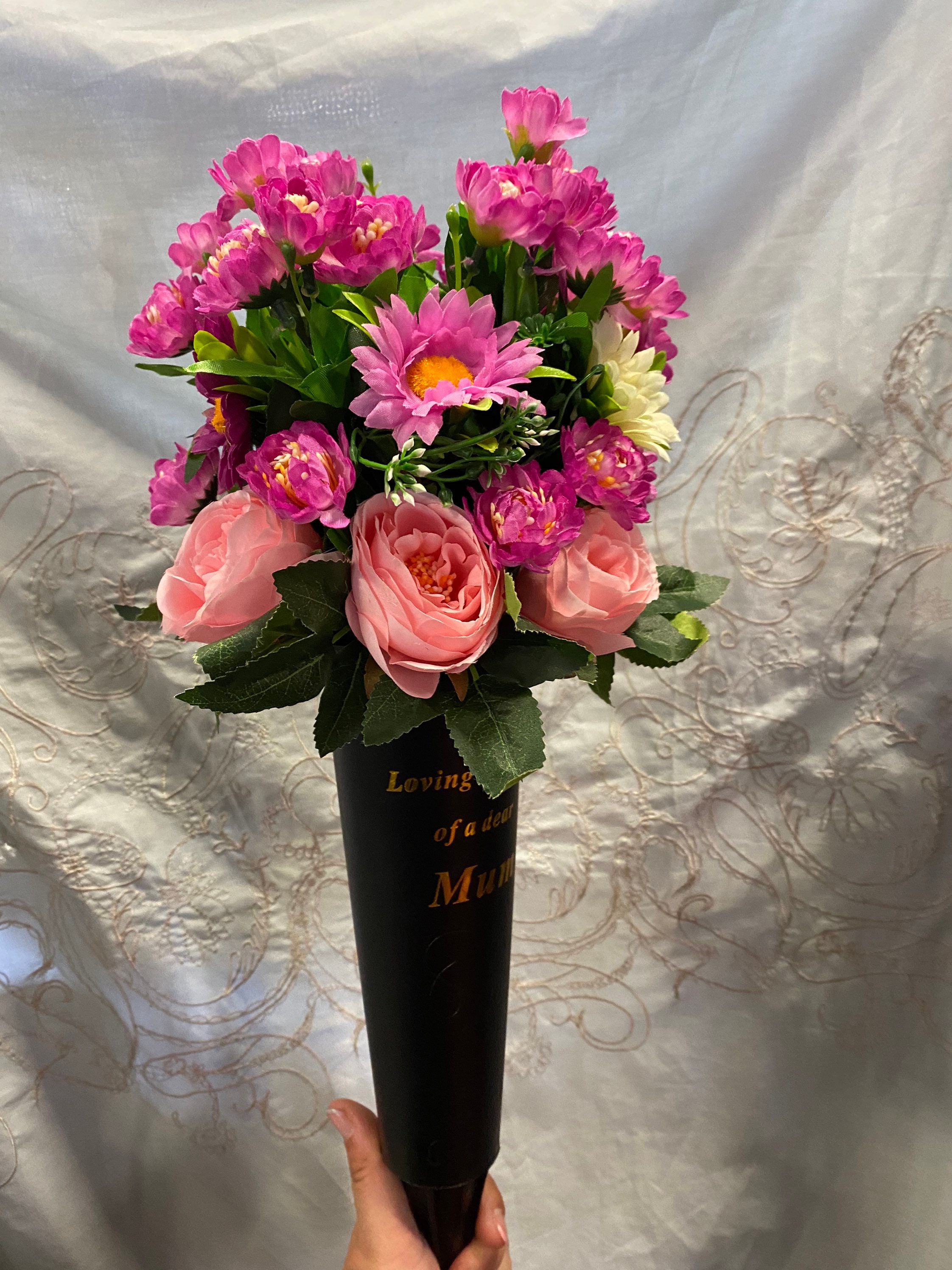 Floral Grave Spike Vase Memorial Etsy