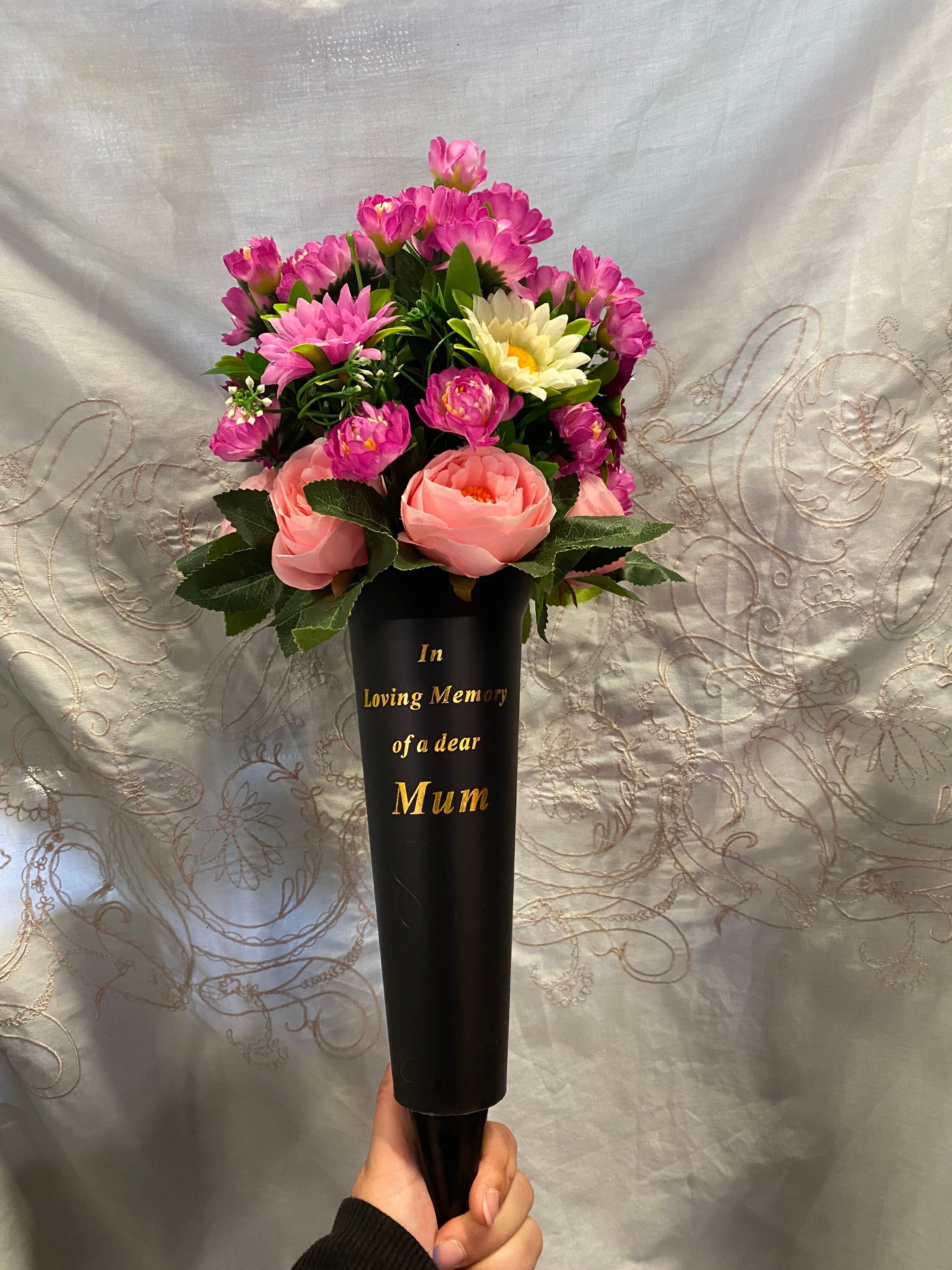 Floral Grave Spike Vase Memorial Etsy